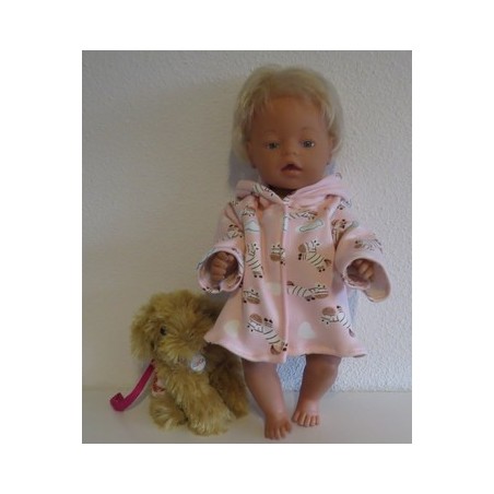 winterjas roze zeebra baby born 43cm