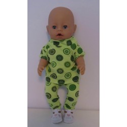 broek set groen baby born 43cm