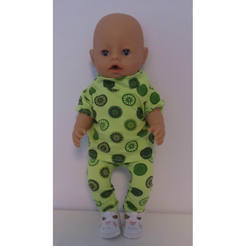 broek set groen baby born 43cm