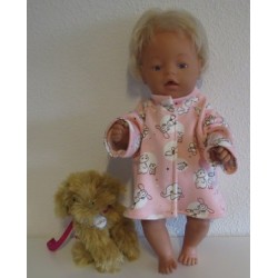 winterjas roze met dieren baby born 43cm