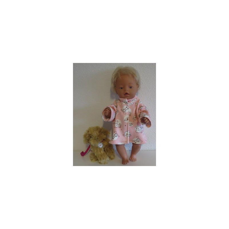 winterjas roze met dieren baby born 43cm