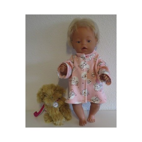 winterjas roze met dieren baby born 43cm