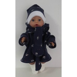 winterjas set blauw konijnen baby born 43cm