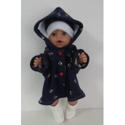 winterjas set blauw konijnen baby born 43cm