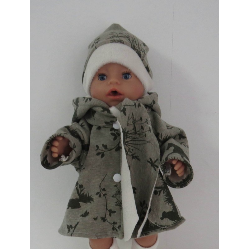 winterjas set grijs dieren baby born 43cm