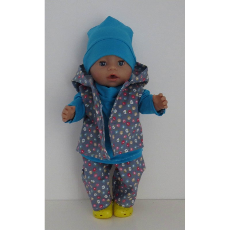 luxe broek set gebloemd baby born 43cm
