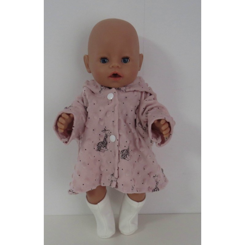 winterjas roze giraffe baby born 43cm