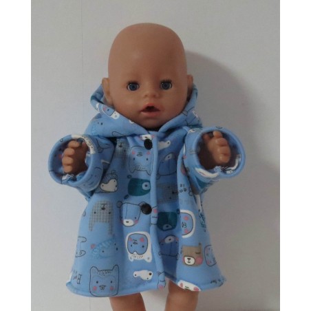 winterjas blauw beren baby born 43cm