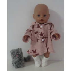 winterjas roze vogels baby born 43cm