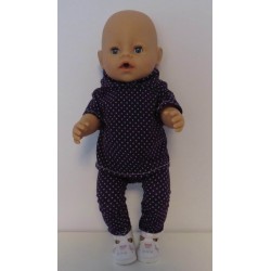 broek set paars stippen baby born 43cm