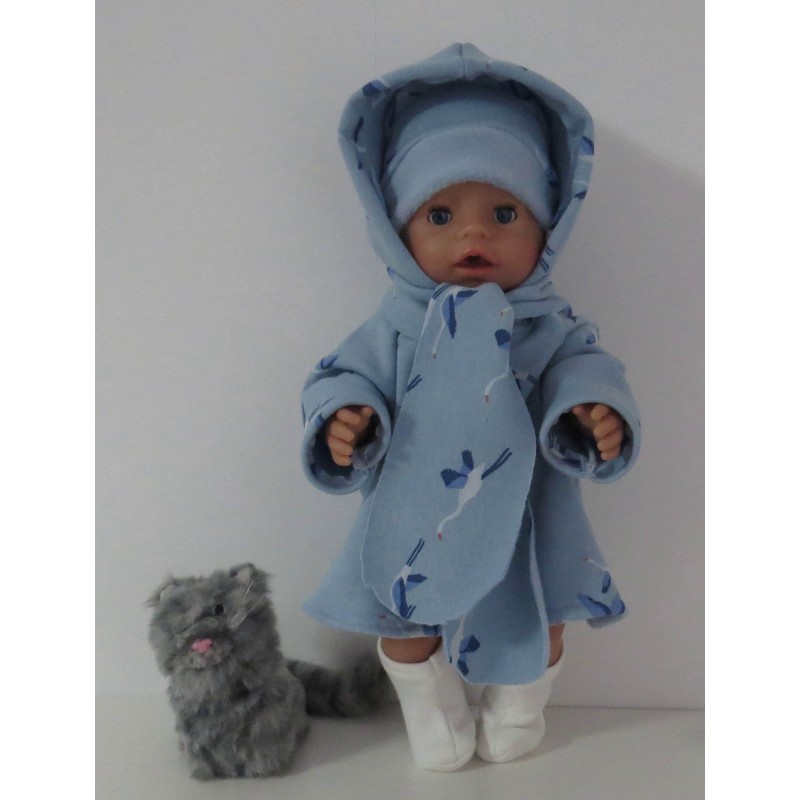 winterjas set blauw vogels baby born 43cm winterjas set blauw vogels baby born 43cm