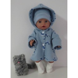winterjas set blauw vogels baby born 43cm
