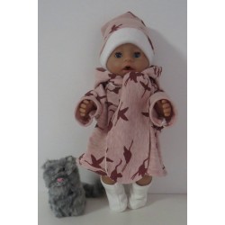 winterjas set roze vogels baby born 43cm