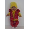 luxe broek setrood bloemetjes  baby born 43cm