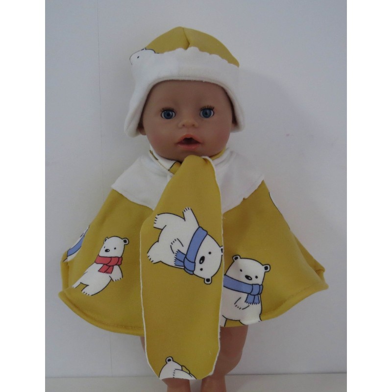 poncho geel beren baby born 43cm poncho geel beren baby born 43cm