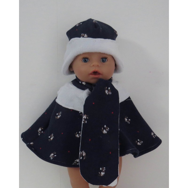 poncho blauw konijnen baby born 43cm poncho blauw konijnen baby born 43cm