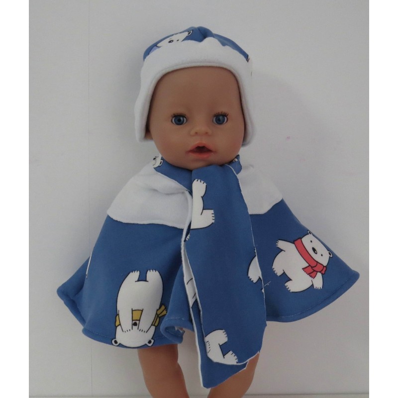 poncho blauw beren baby born 43cm poncho blauw beren baby born 43cm