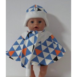 poncho blauw baby born 43cm