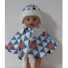 poncho blauw baby born 43cm