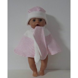 poncho roze gestreept baby born 43cm