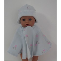 poncho blauw bewerkt baby born 43cm