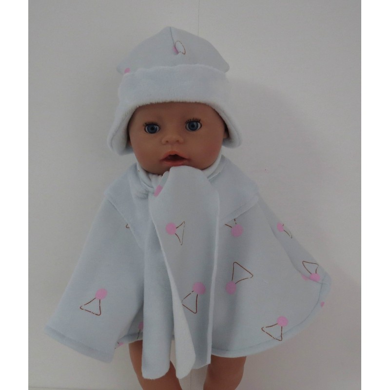 poncho blauw bewerkt baby born 43cm poncho blauw bewerkt baby born 43cm