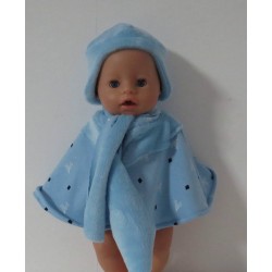 poncho blauw eiffeltoren baby born 43cm
