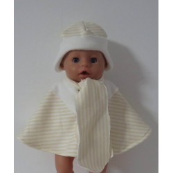 poncho geel gestreept baby born 43cm