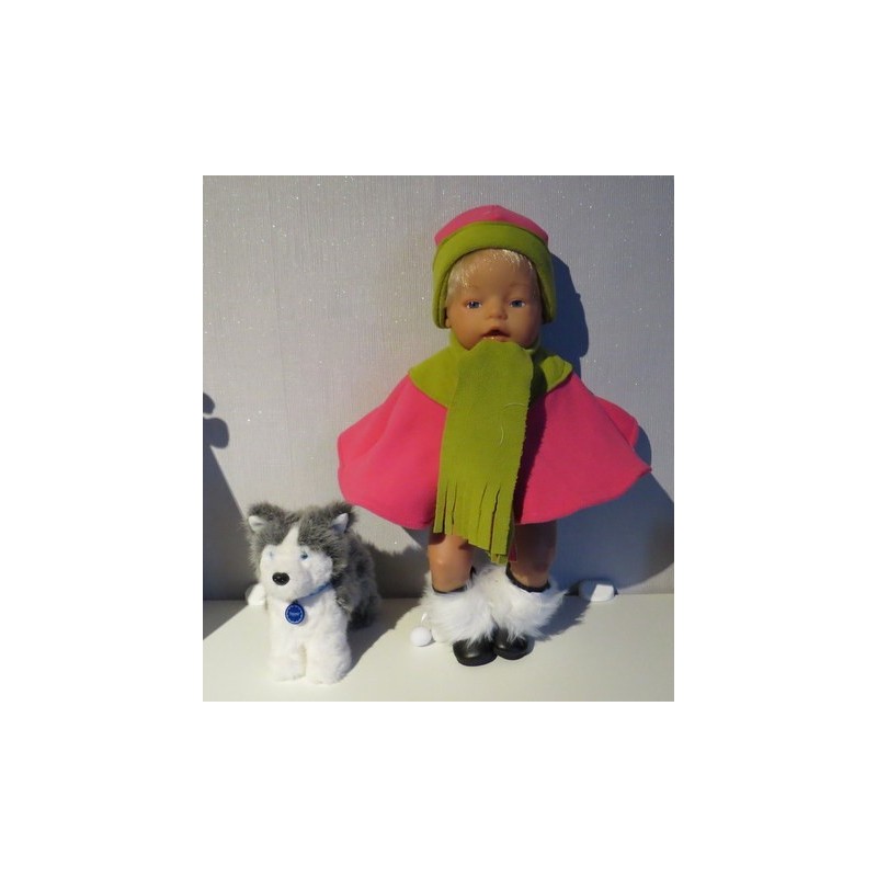 poncho hard roze met groen baby born 43cm poncho hard roze met groen baby born 43cm