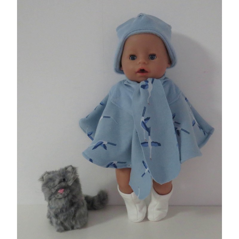 poncho blauw vogels baby born 43cm poncho blauw vogels baby born 43cm