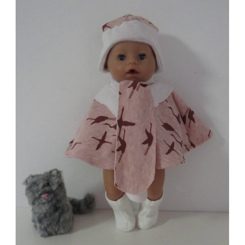 poncho roze vogels baby born 43cm poncho roze vogels baby born 43cm