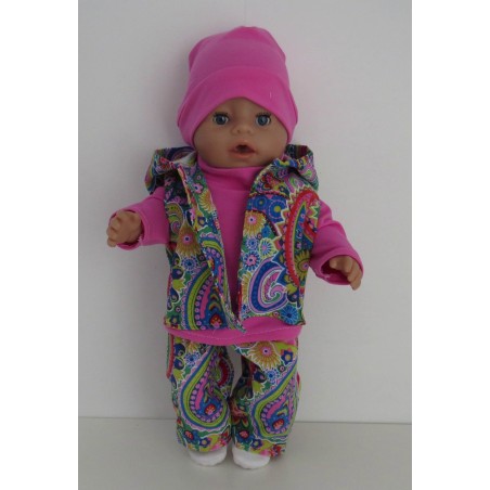 luxe broek set groen retro baby born 43cm