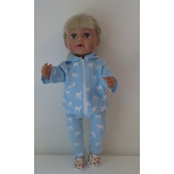 vest setje blauw hertje baby born 43cm