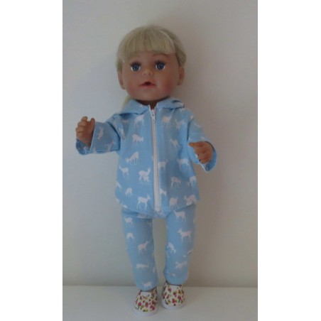 vest setje blauw hertje baby born 43cm