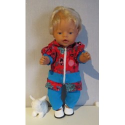 vest setje gaisha rood  baby born 43cm