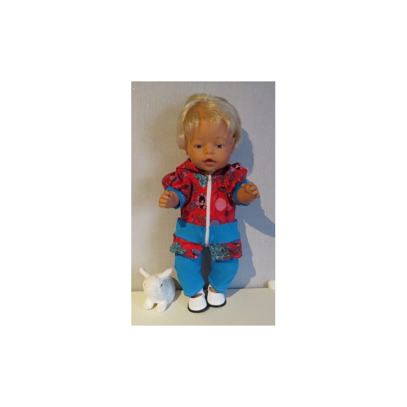 vest setje gaisha rood  baby born 43cm