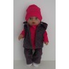 luxe broek set grijs sterren hard roze baby born 43cm