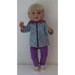 vest setje panter print baby born 43cm