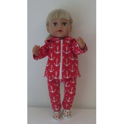 vest setje rood ankers baby born 43cm
