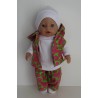 luxe broek set groen met vogels roze baby born 43cm