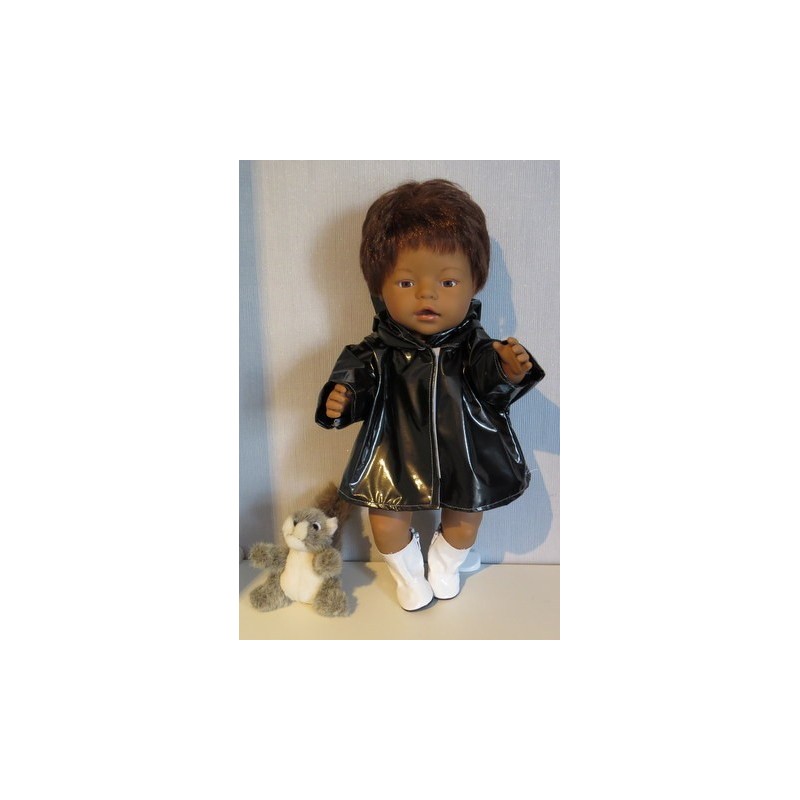 regenjas zwart  baby born 43cm