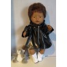 regenjas zwart  baby born 43cm