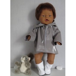 regenjas grijs baby born 43cm
