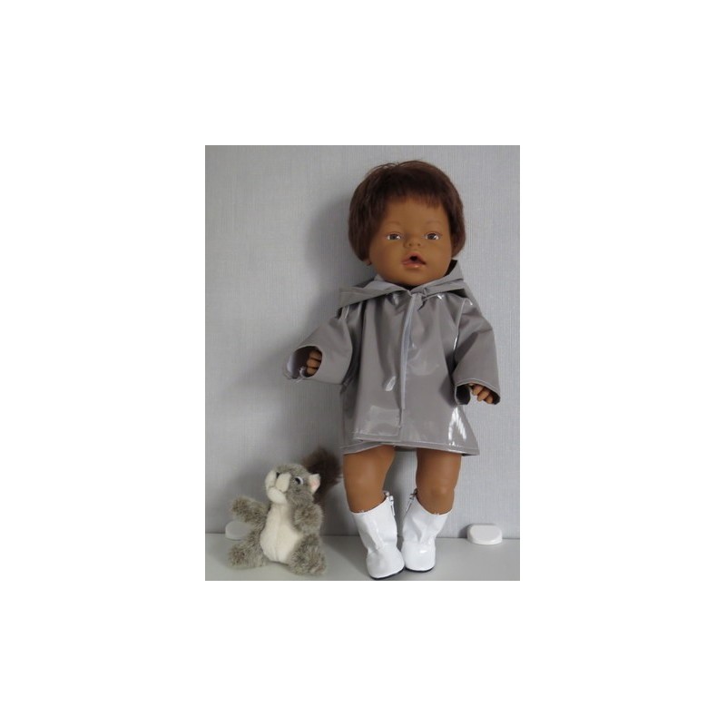 regenjas grijs baby born 43cm
