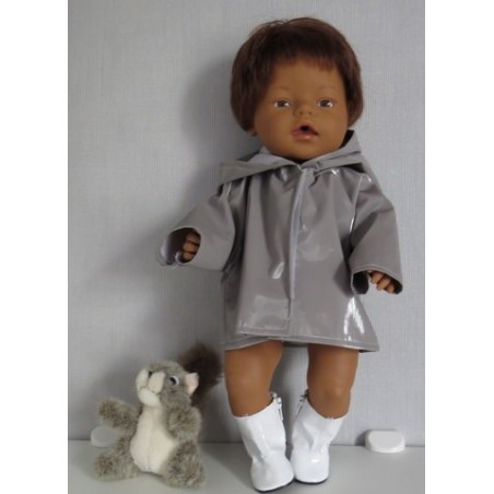 regenjas grijs baby born 43cm