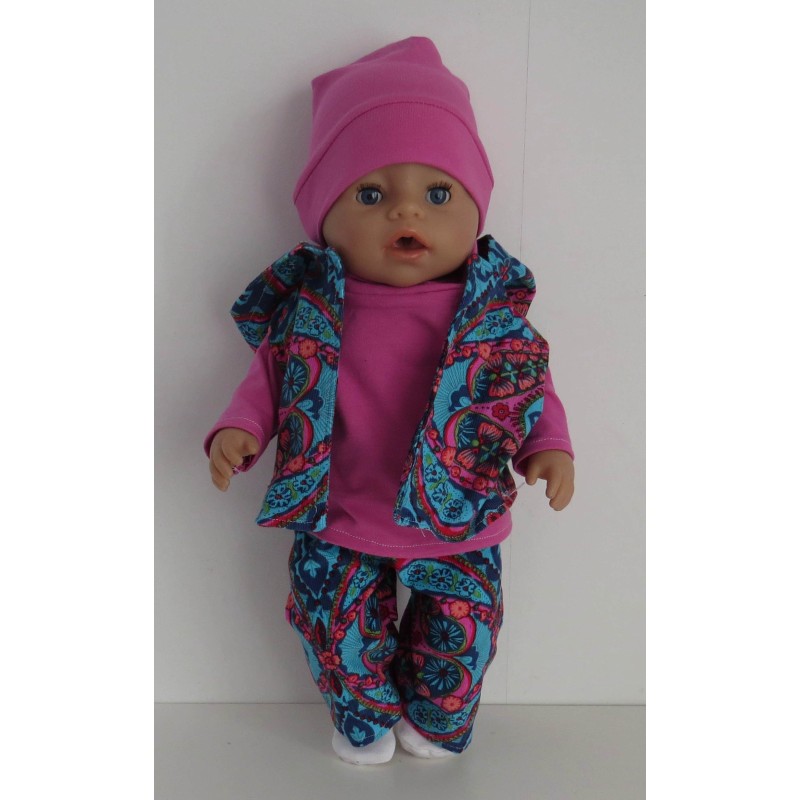 luxe broek set blauw bohim baby born 43cm