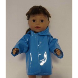 regenjas aqua blauw  baby born 43cm