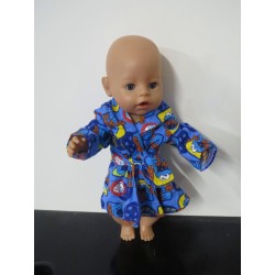ochtendjas blauw koekie monster  baby born 43cm