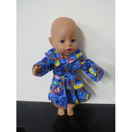 ochtendjas blauw koekie monster  baby born 43cm