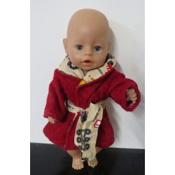 badjas donker rood baby born 43cm